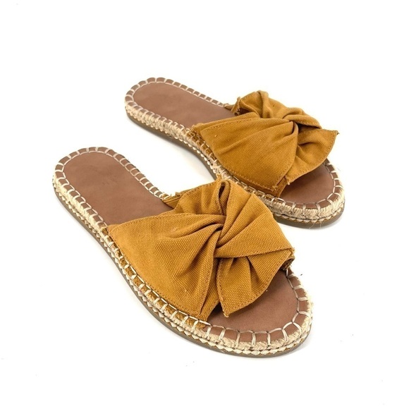 Universal Thread Mustard Bow Espadrille Sandals - Picture 1 of 5
